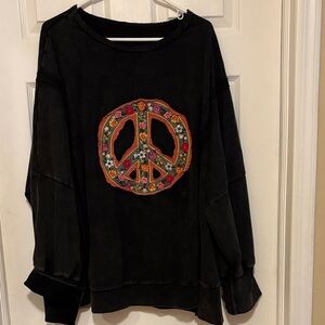 Black Peace Sign Sweatshirt
